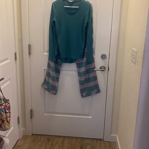 Green and Pink Plaid Pajamagrams with Elastic Waistband